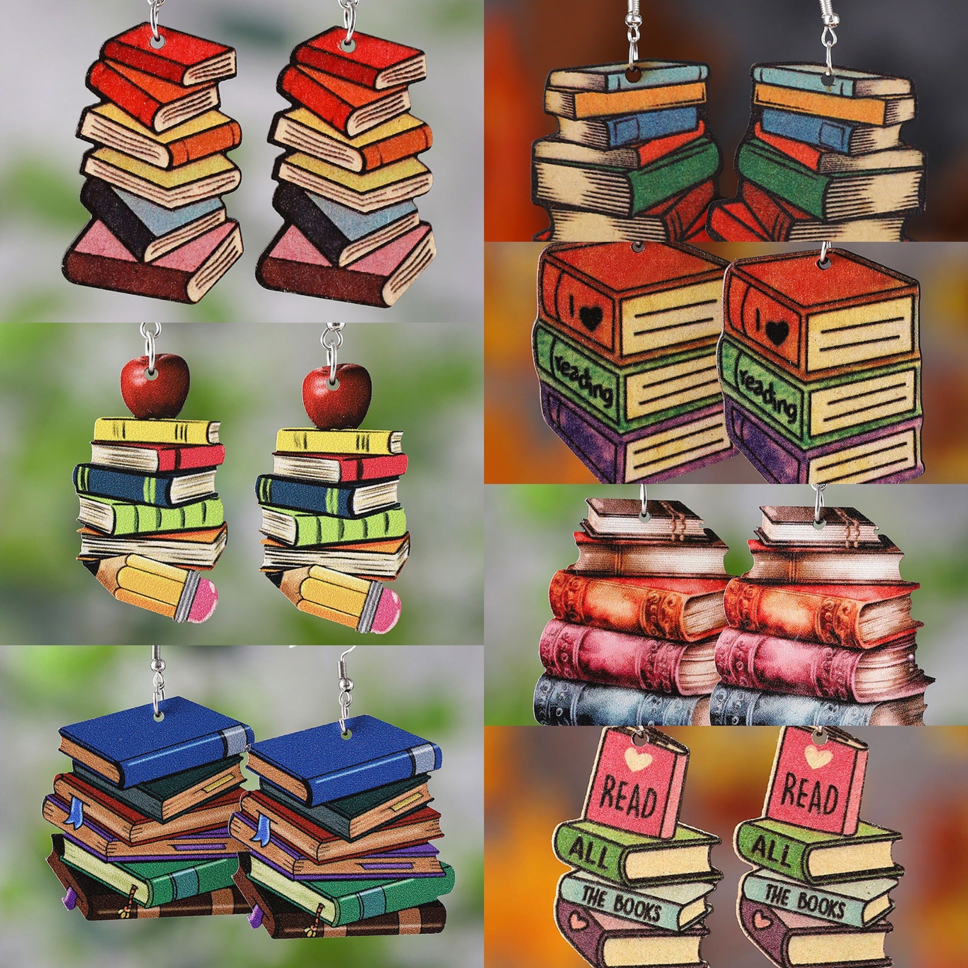 Heart-Shaped Textbook Earrings