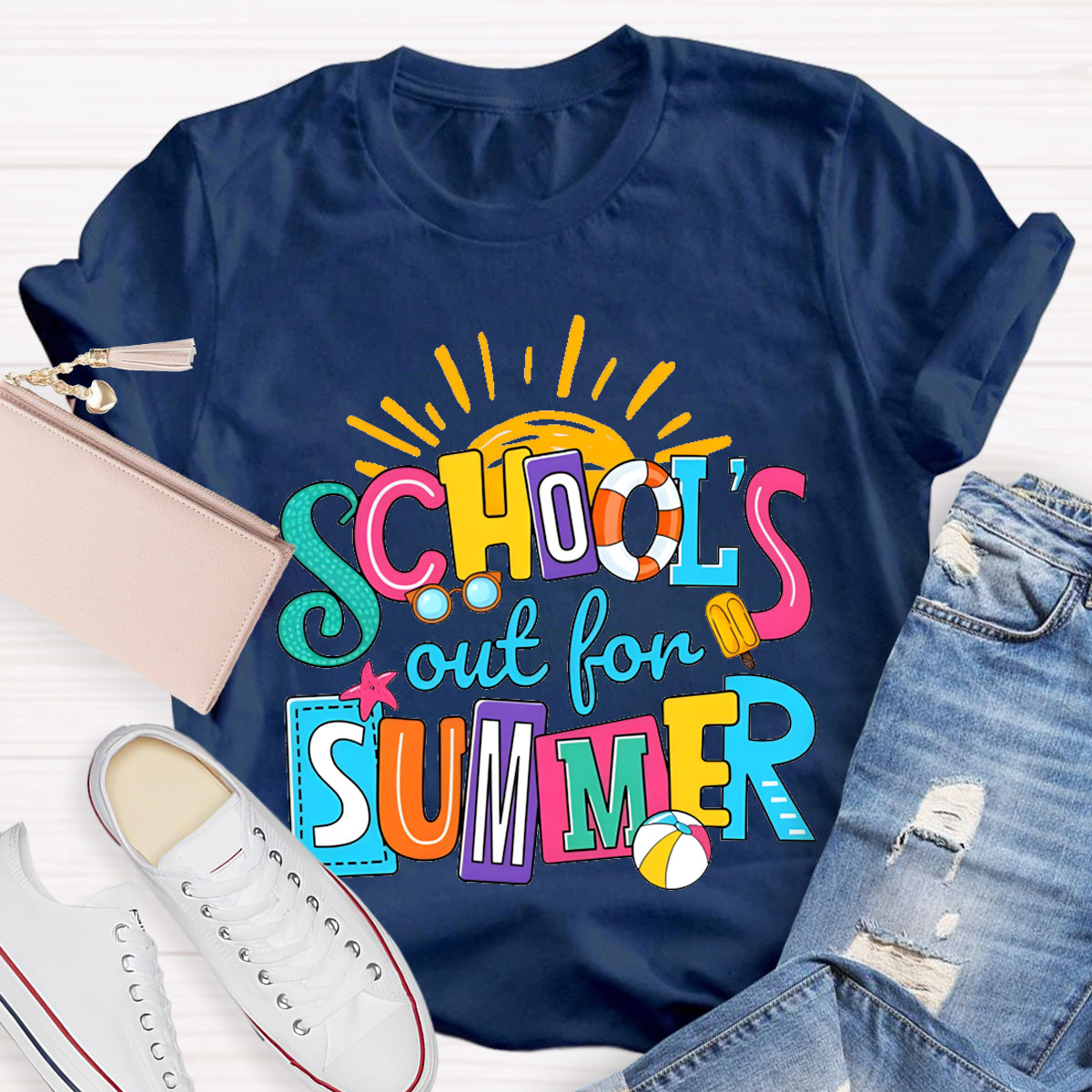 Schools Out For Summer Sun Teacher T-Shirt