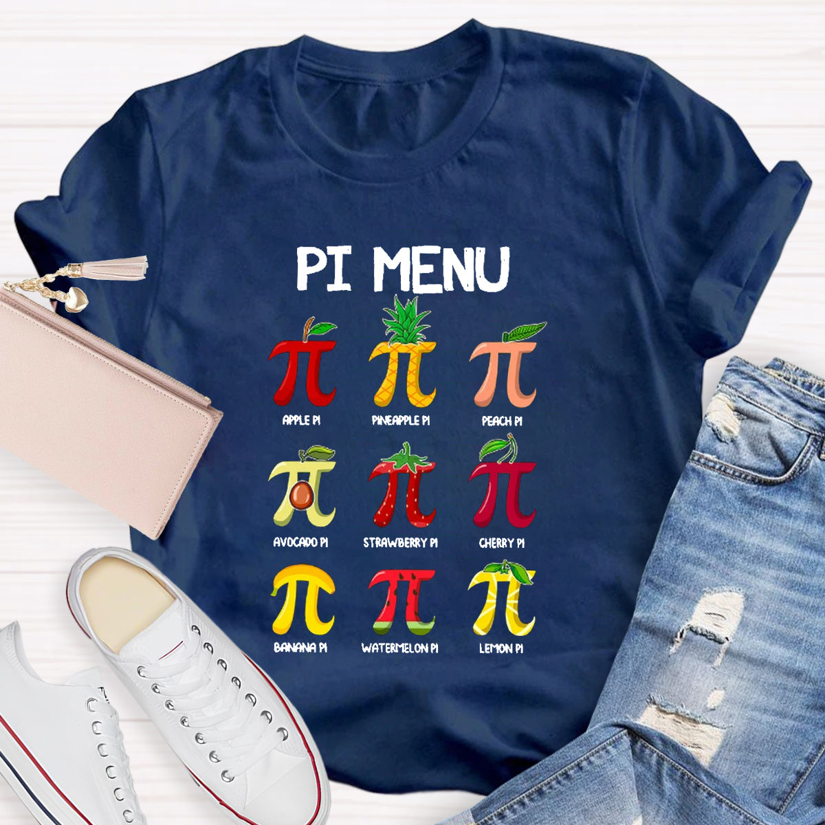 Pi Menu Happy Pi Day Math Pi Symbol Teacher T-Shirt