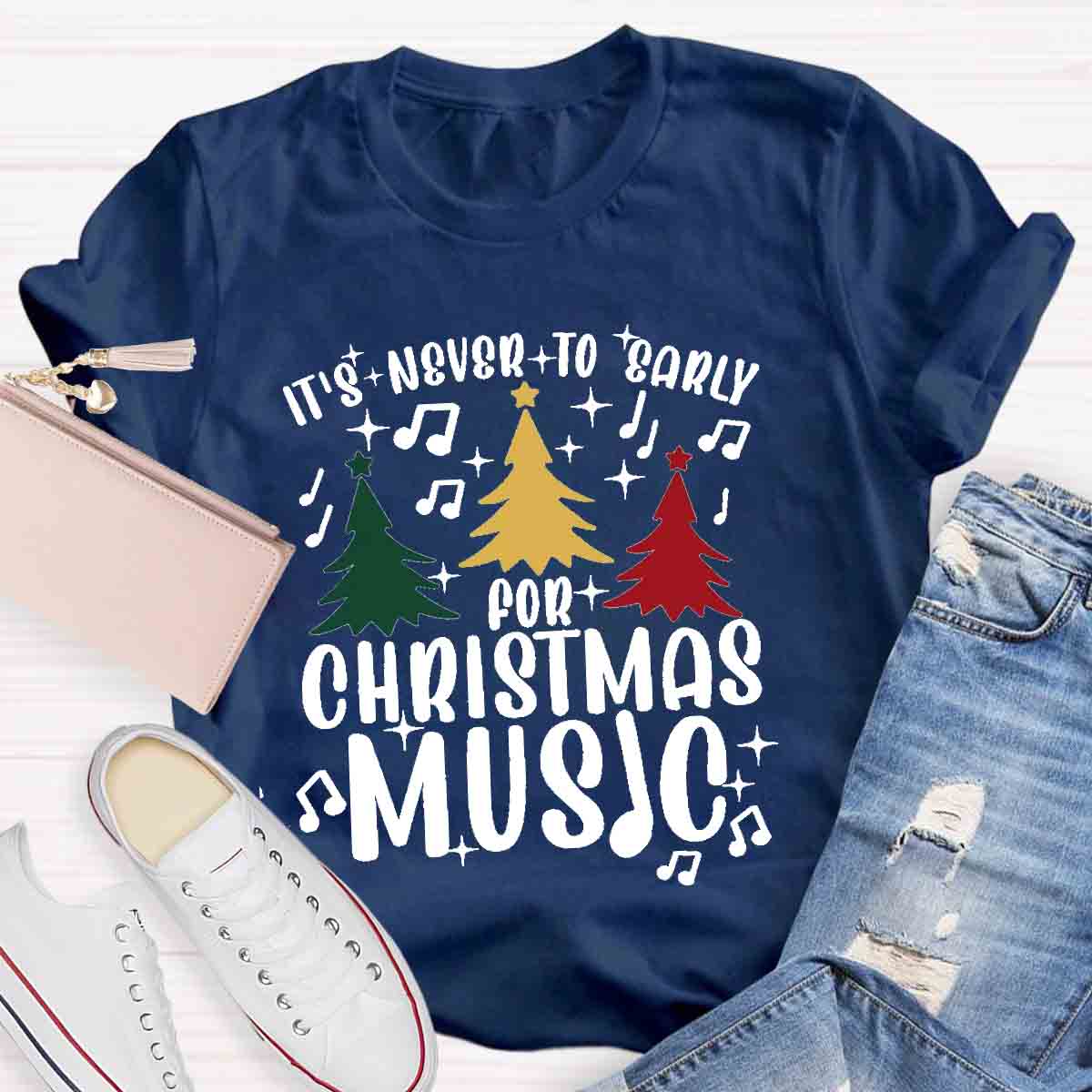 It's Never Too Early for Christmas Music Teacher T-Shirt
