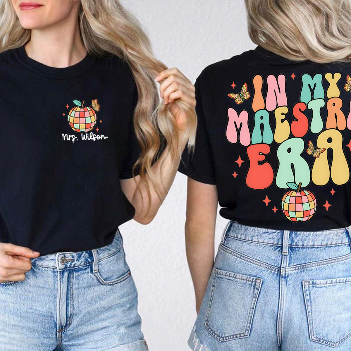 Personalized Name In My Maestra Era Double Printed T-shirt