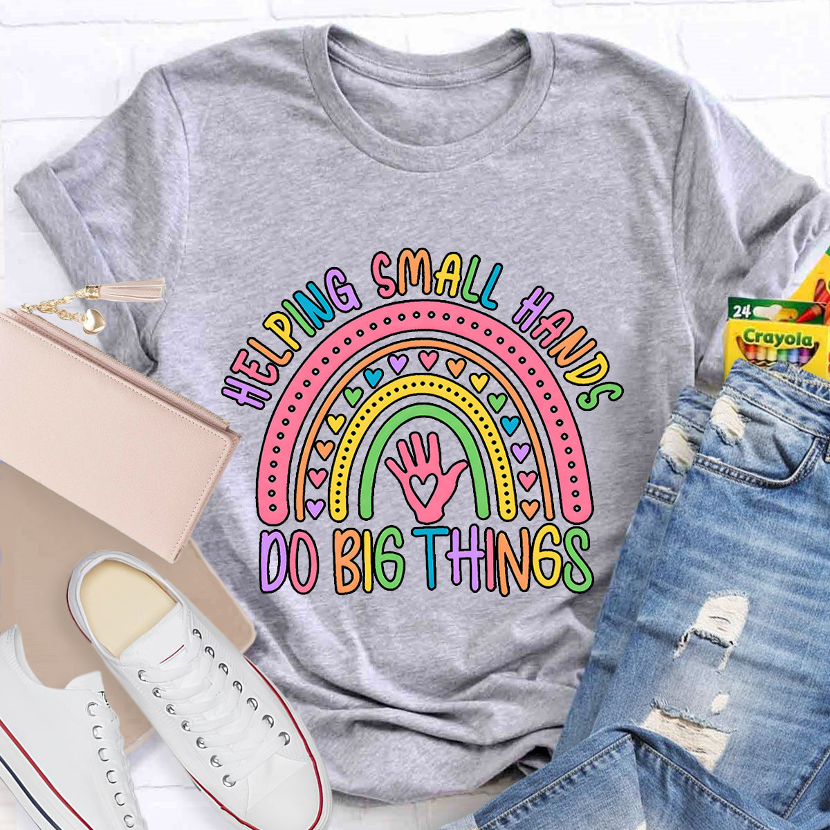 Helping Small Hands Do Big Things Teacher T-Shirt