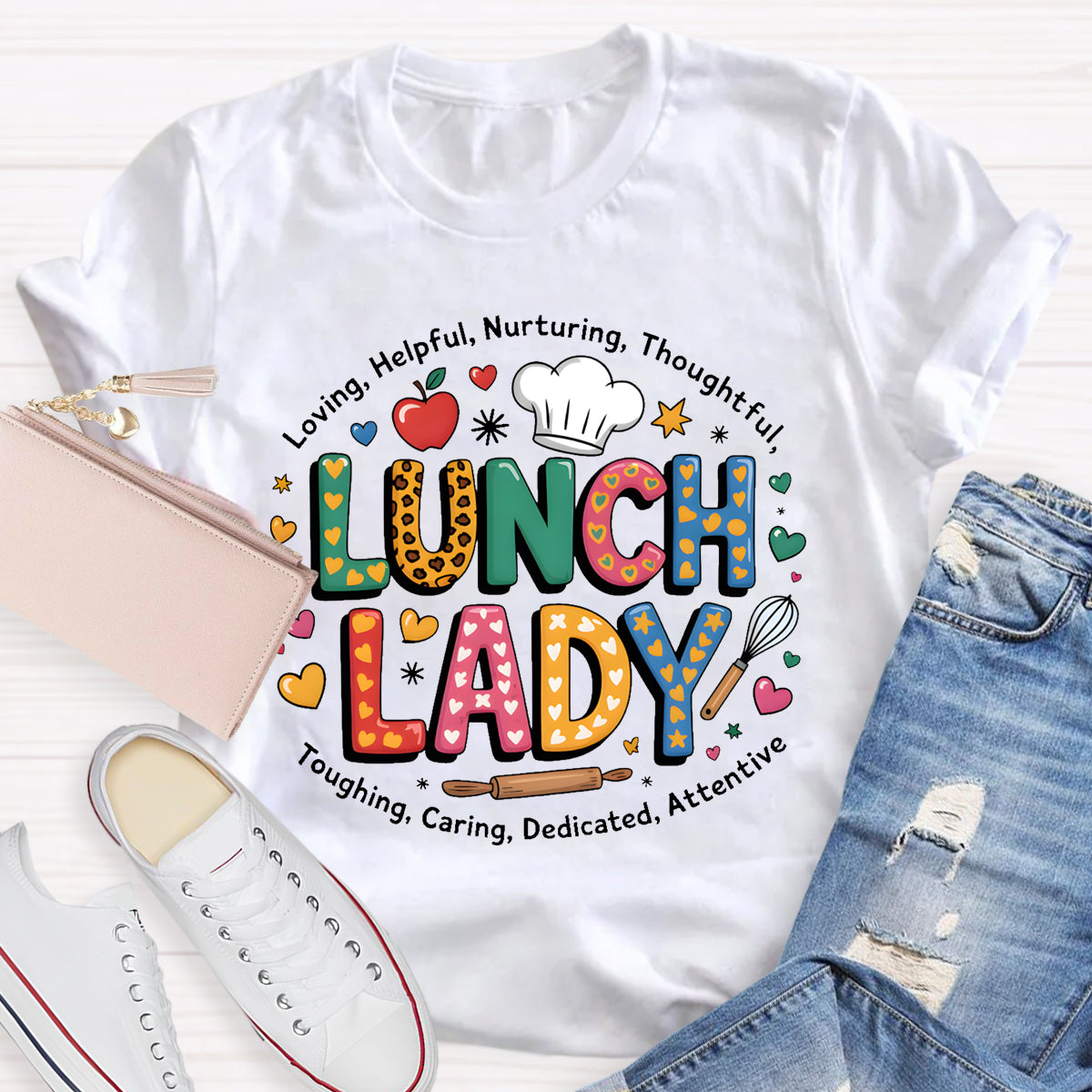 Lunch Lady Loving Helpful Teacher T-Shirt