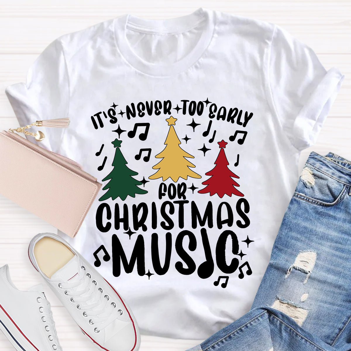 It's Never Too Early for Christmas Music Teacher T-Shirt