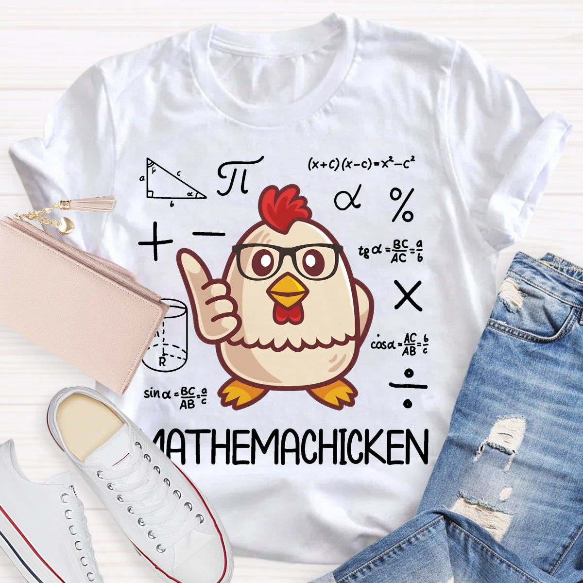 Mathemachicken Funny Math Teacher T-shirt
