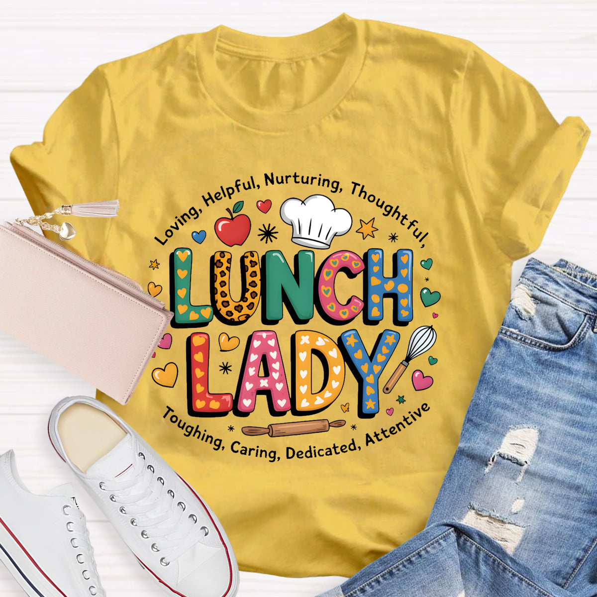 Lunch Lady Loving Helpful Teacher T-Shirt