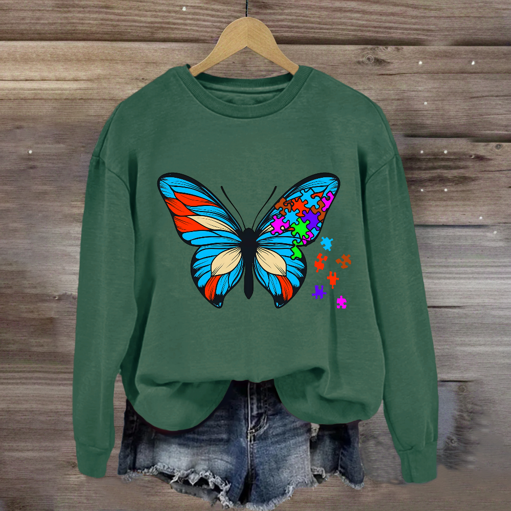 Butterfly Autism Awareness Day Promoting Love And Acceptance Sweatshirt
