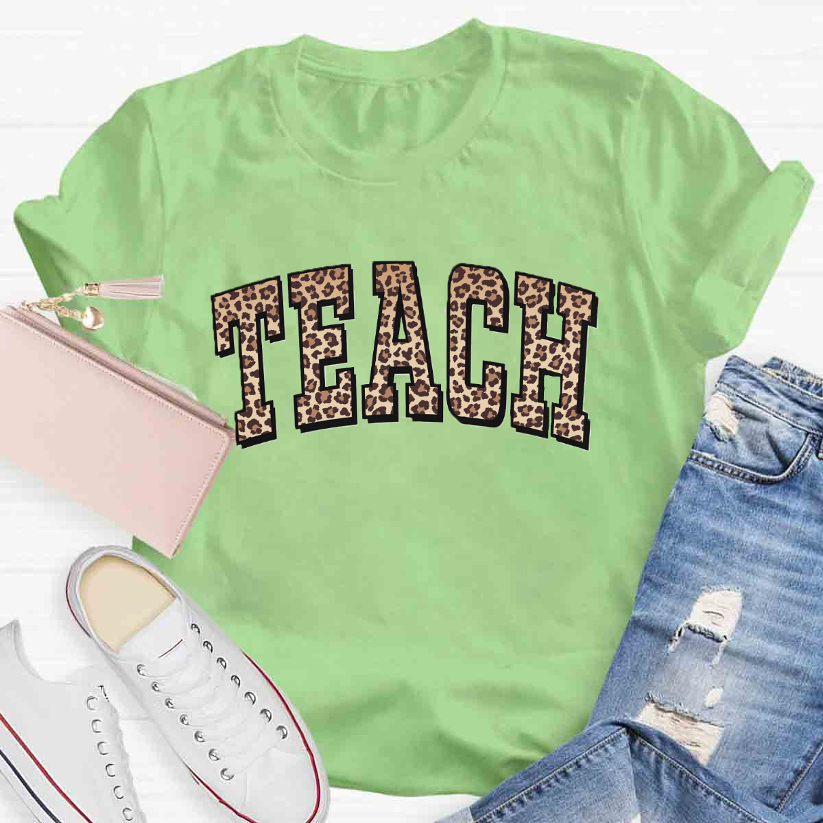 Leopard Teach Print T-Shirt