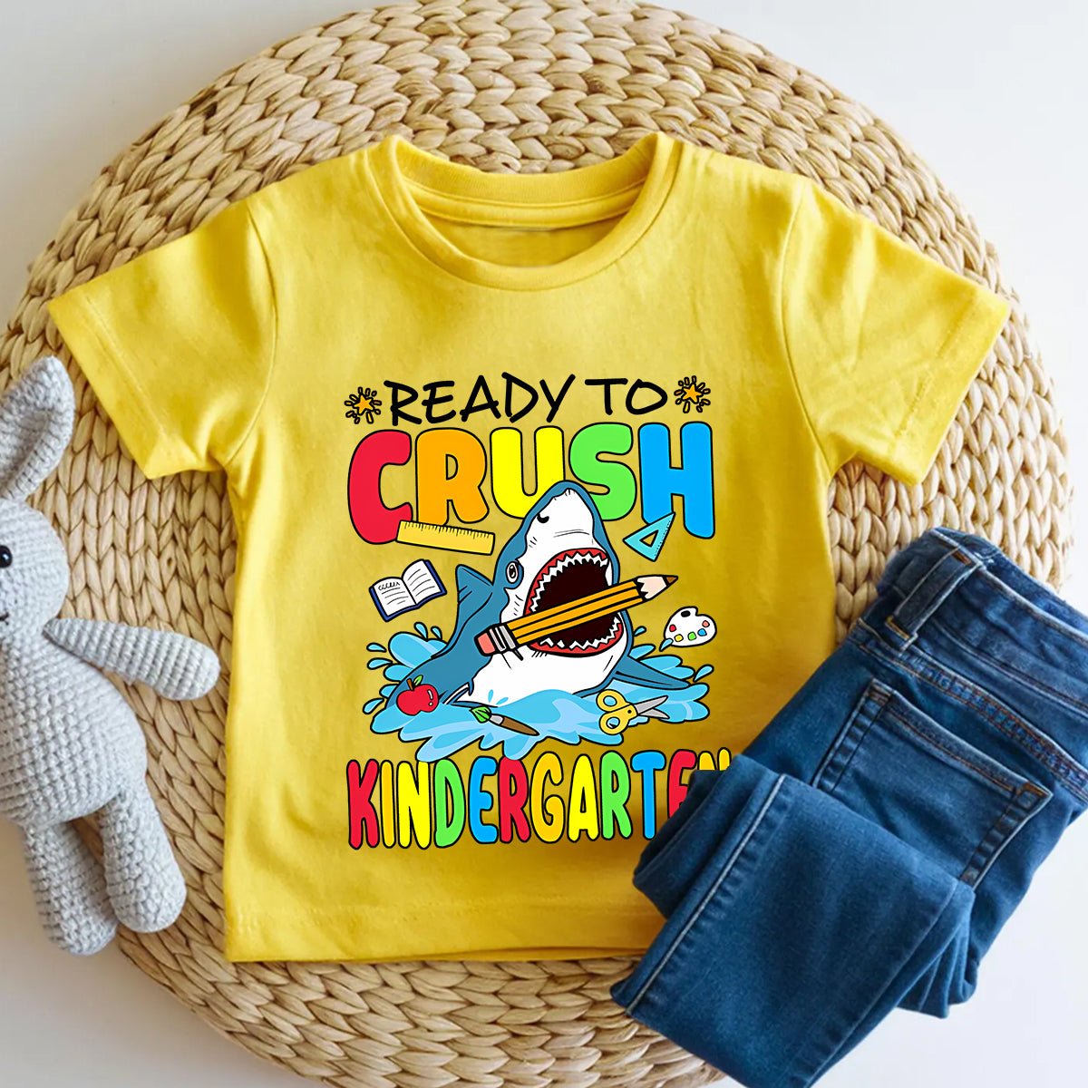 Personalized Grade Ready To Crush Kindergarten And Shark Toddler T-shirts