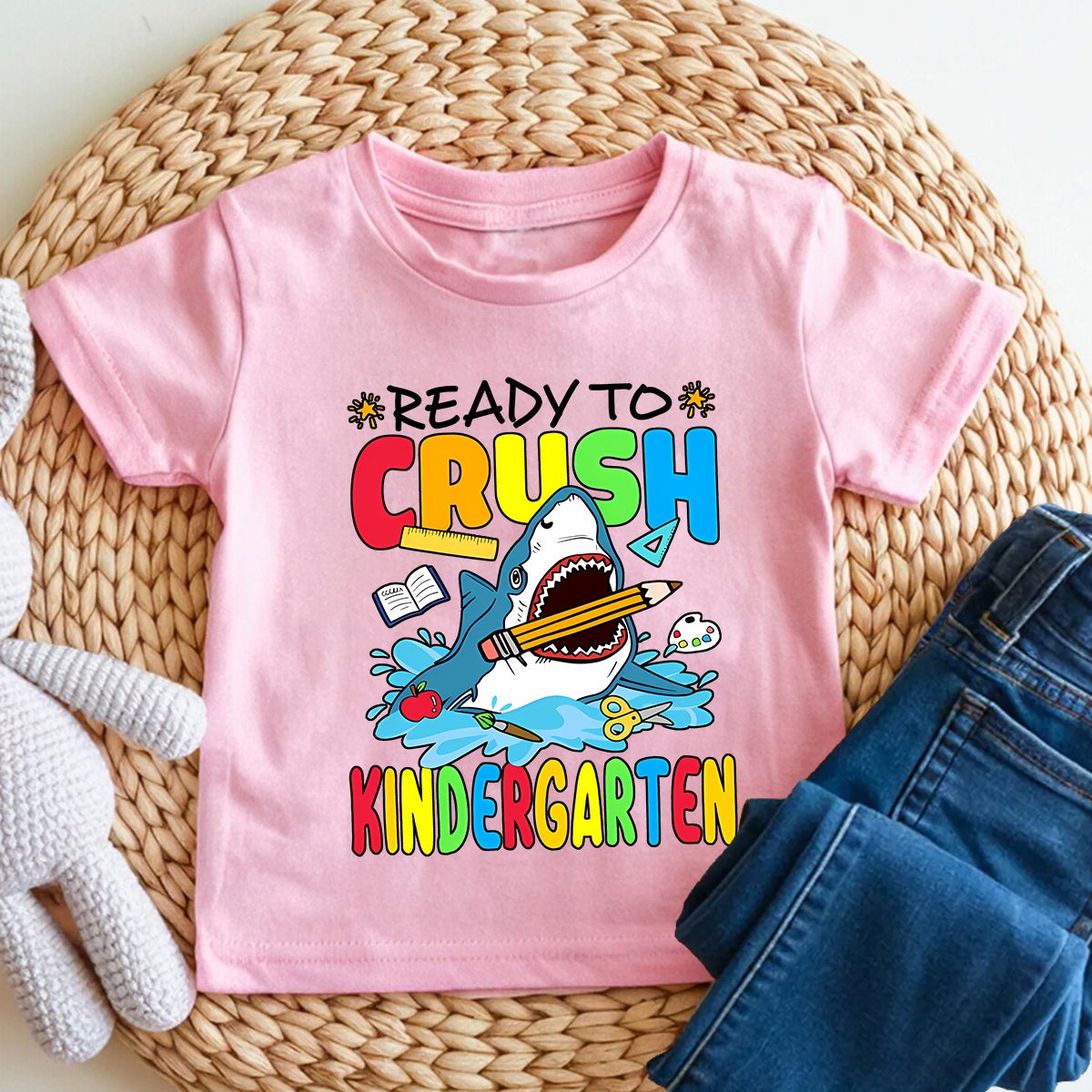 Personalized Grade Ready To Crush Kindergarten And Shark Toddler T-shirts