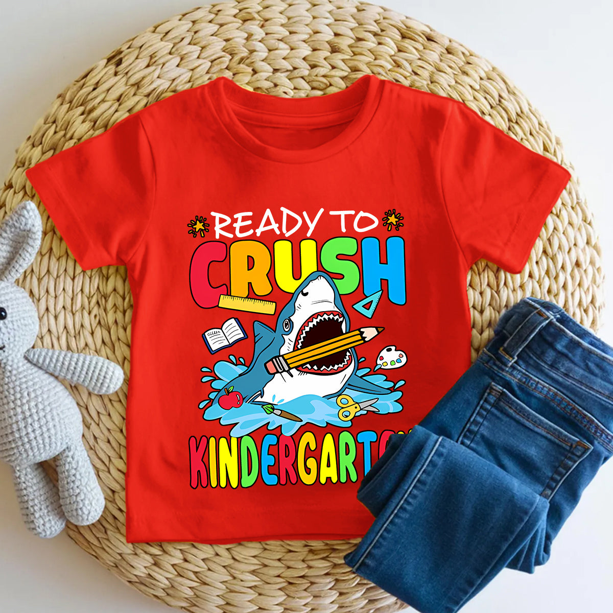 Personalized Grade Ready To Crush Kindergarten And Shark Toddler T-shirts