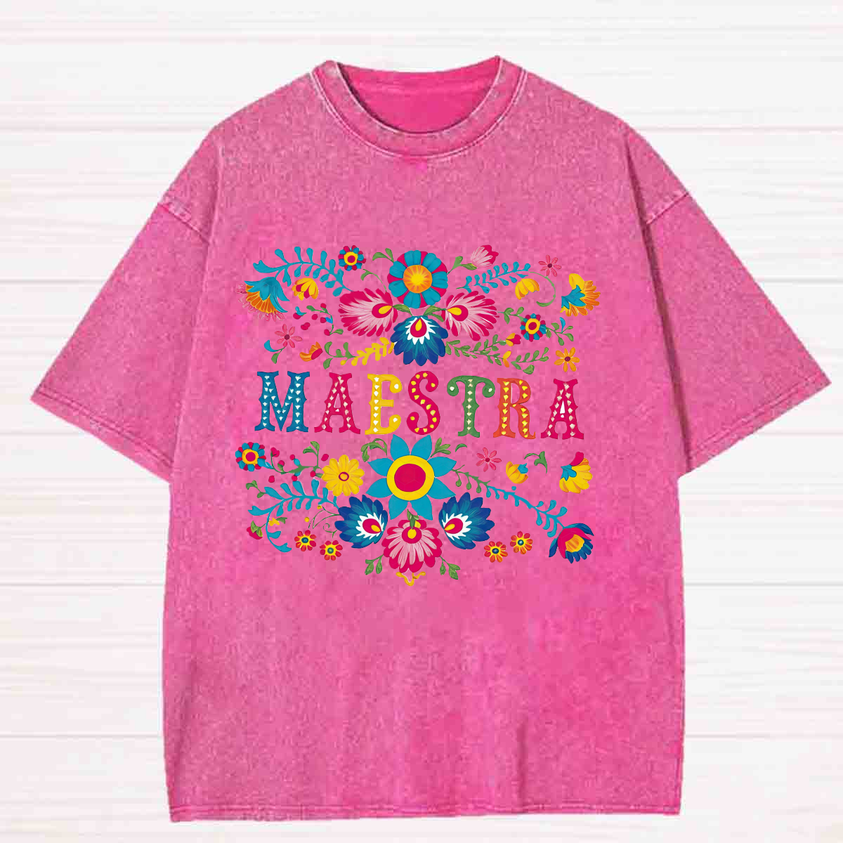 Retro Prints Maestra Spanish Teacher Washed T-shirt