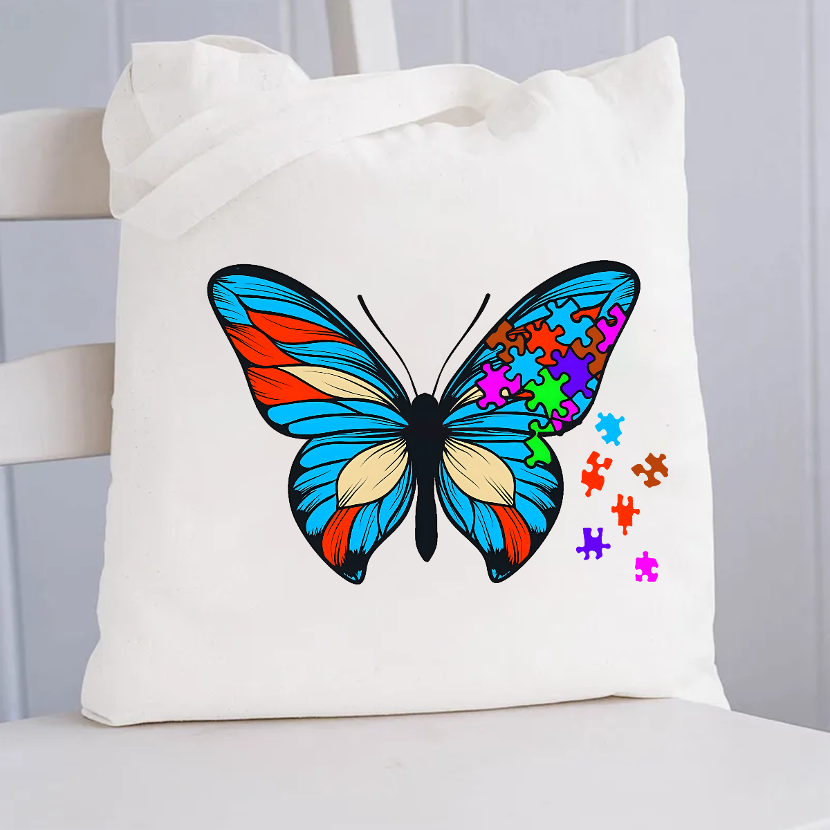 Butterfly Autism Awareness Day Promoting Love And Acceptance Canvas Tote Bag