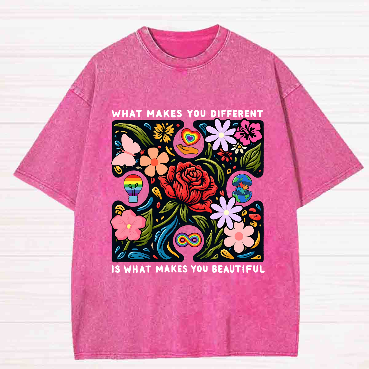 What Makes You Different Is What Make You Beautiful Washed T-shirt