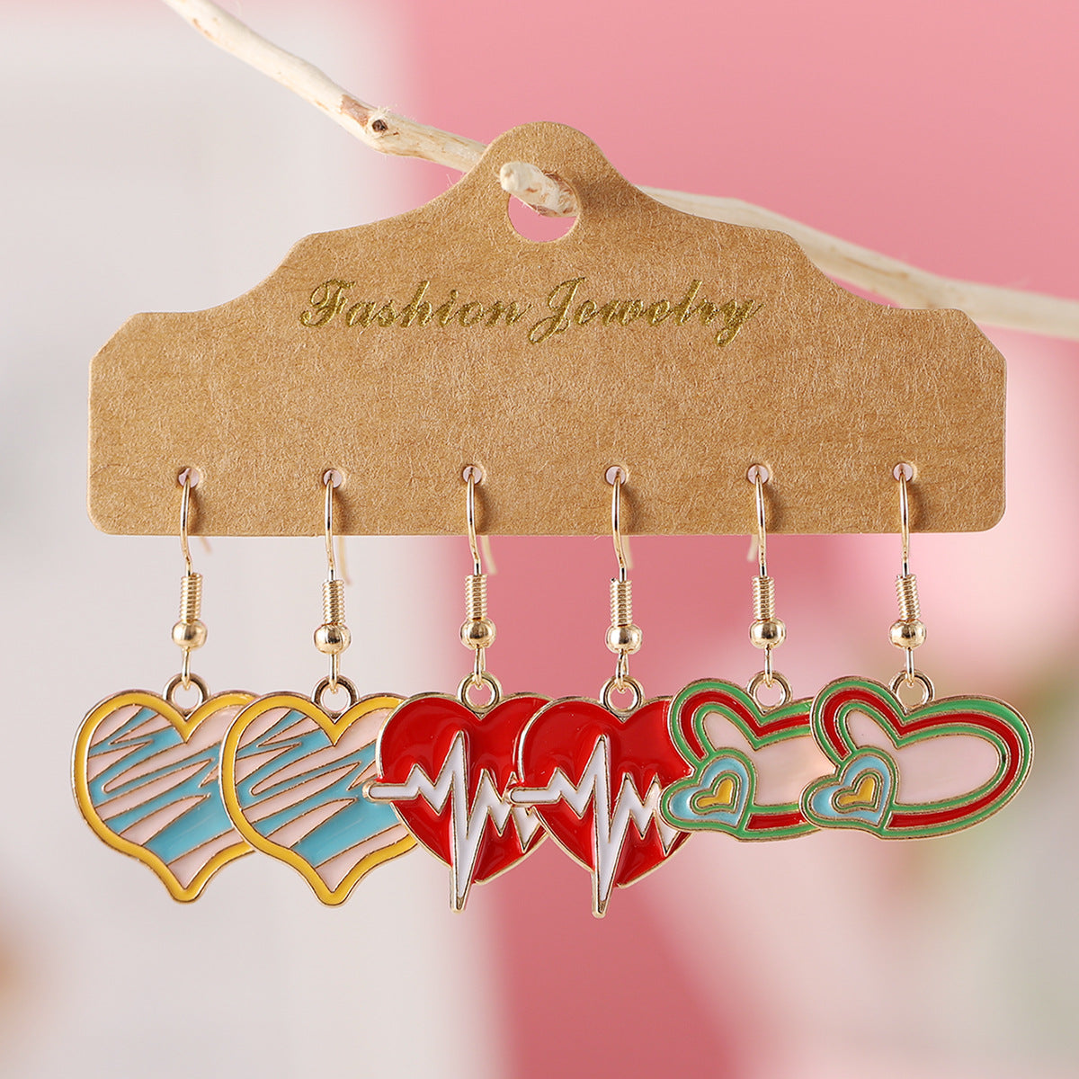 Heart-Shaped Bear Rose Church Heart-Shaped Pendant