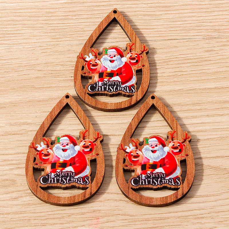 Cute Water Drop Santa Claus Elk Tree Gift Ornament