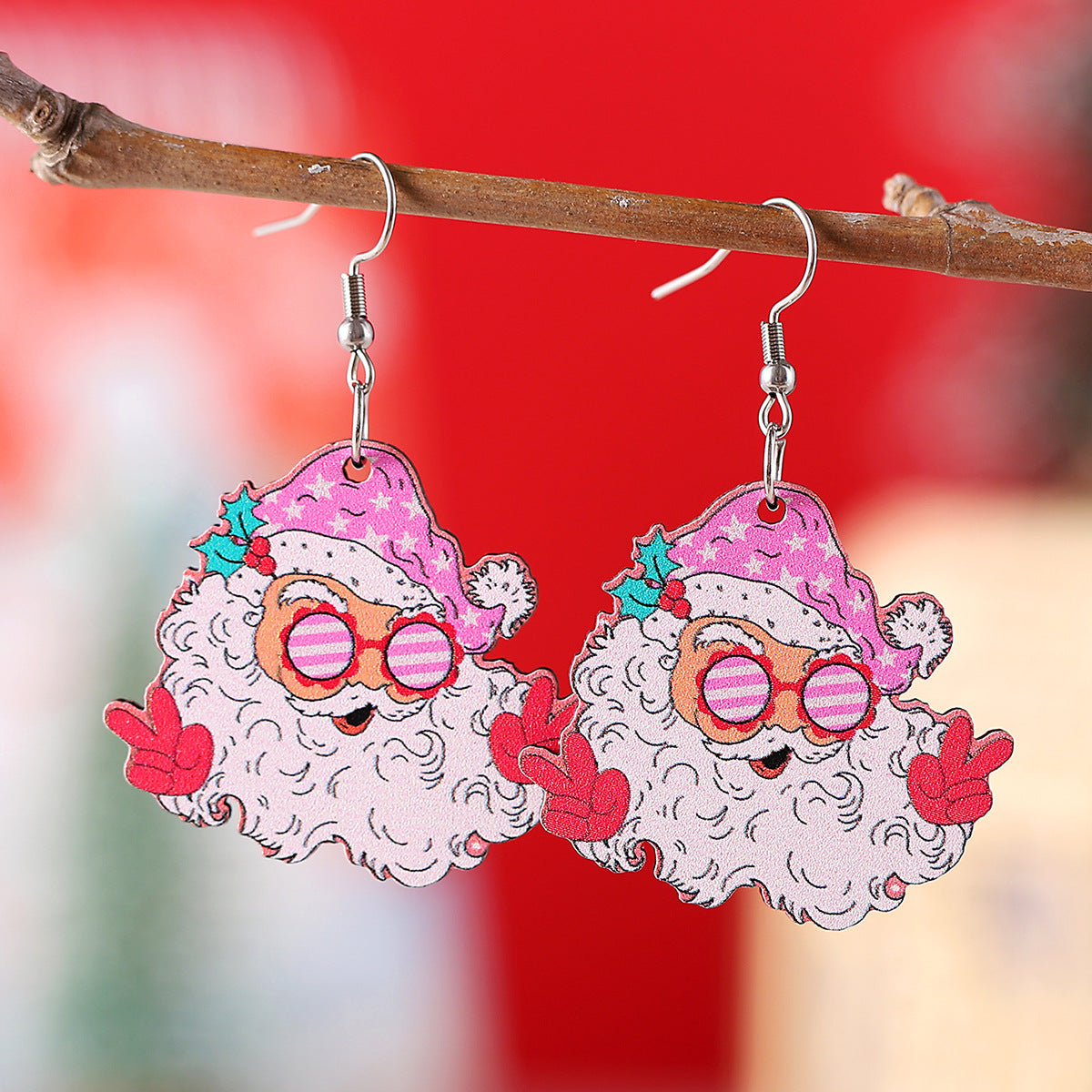 Funny Santa Claus Pendant Earrings