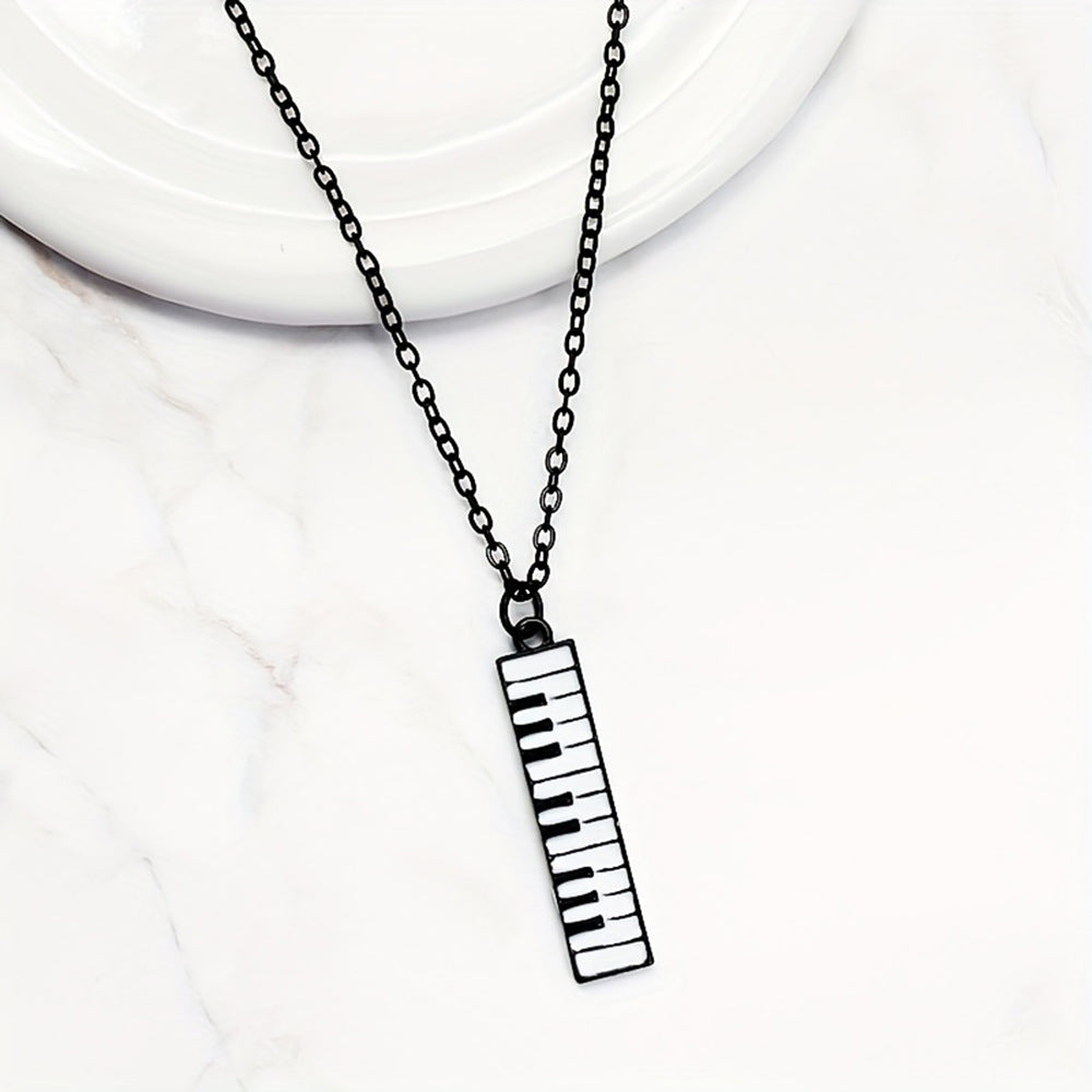 Musical Note Pendant Necklace Electronic Keyboard Diamond Necklace