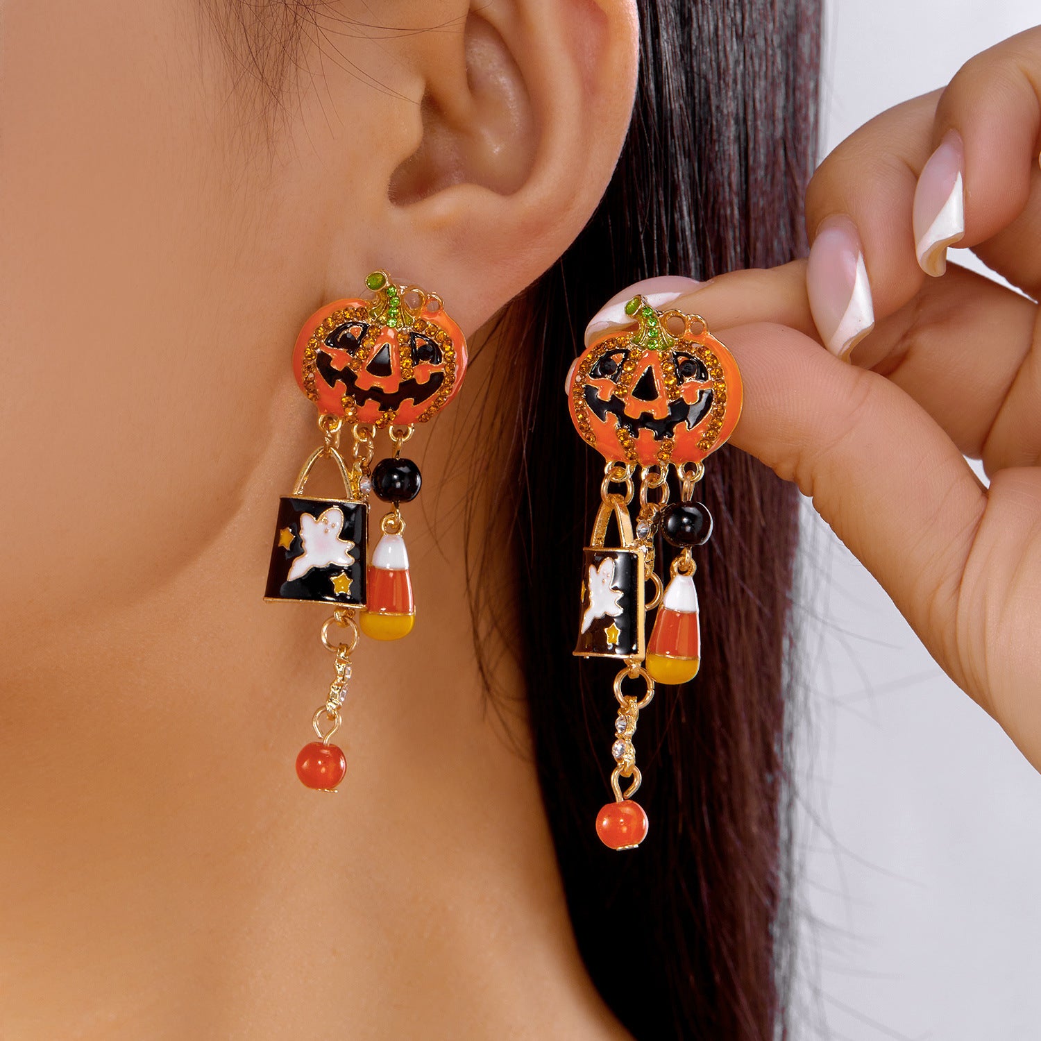 Halloween Earrings Pumpkin Ghost