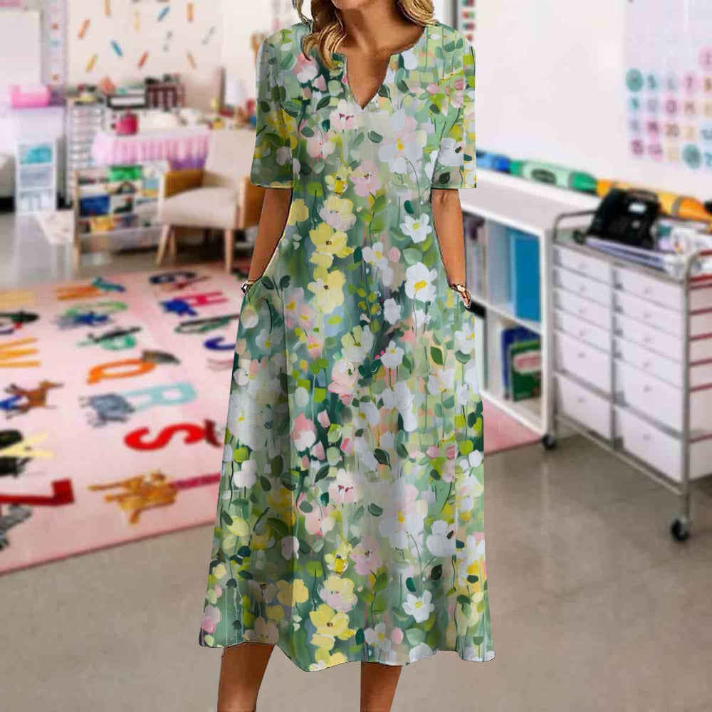 Bohemian Secret Garden Print Dress