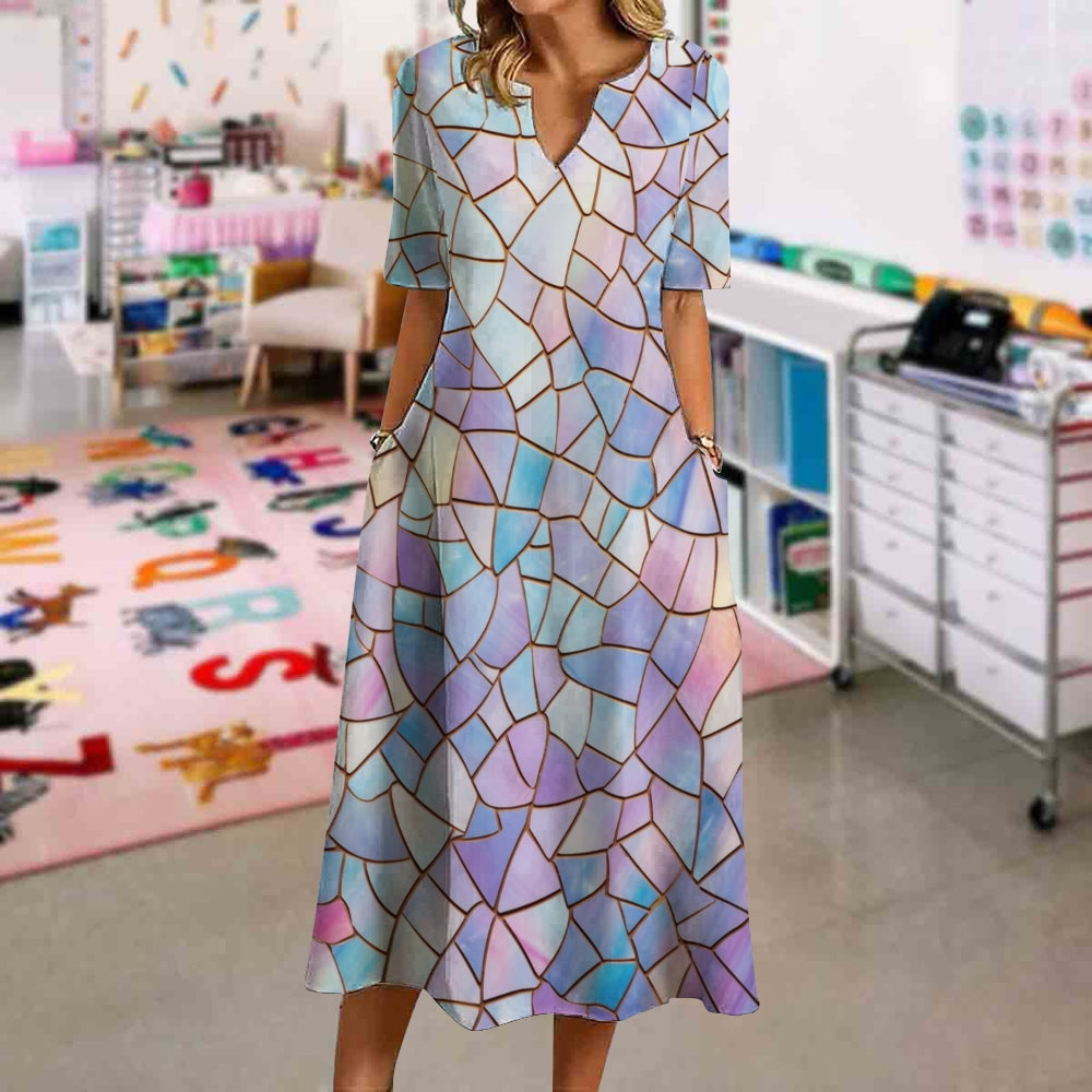 Mystical Block Print Dress