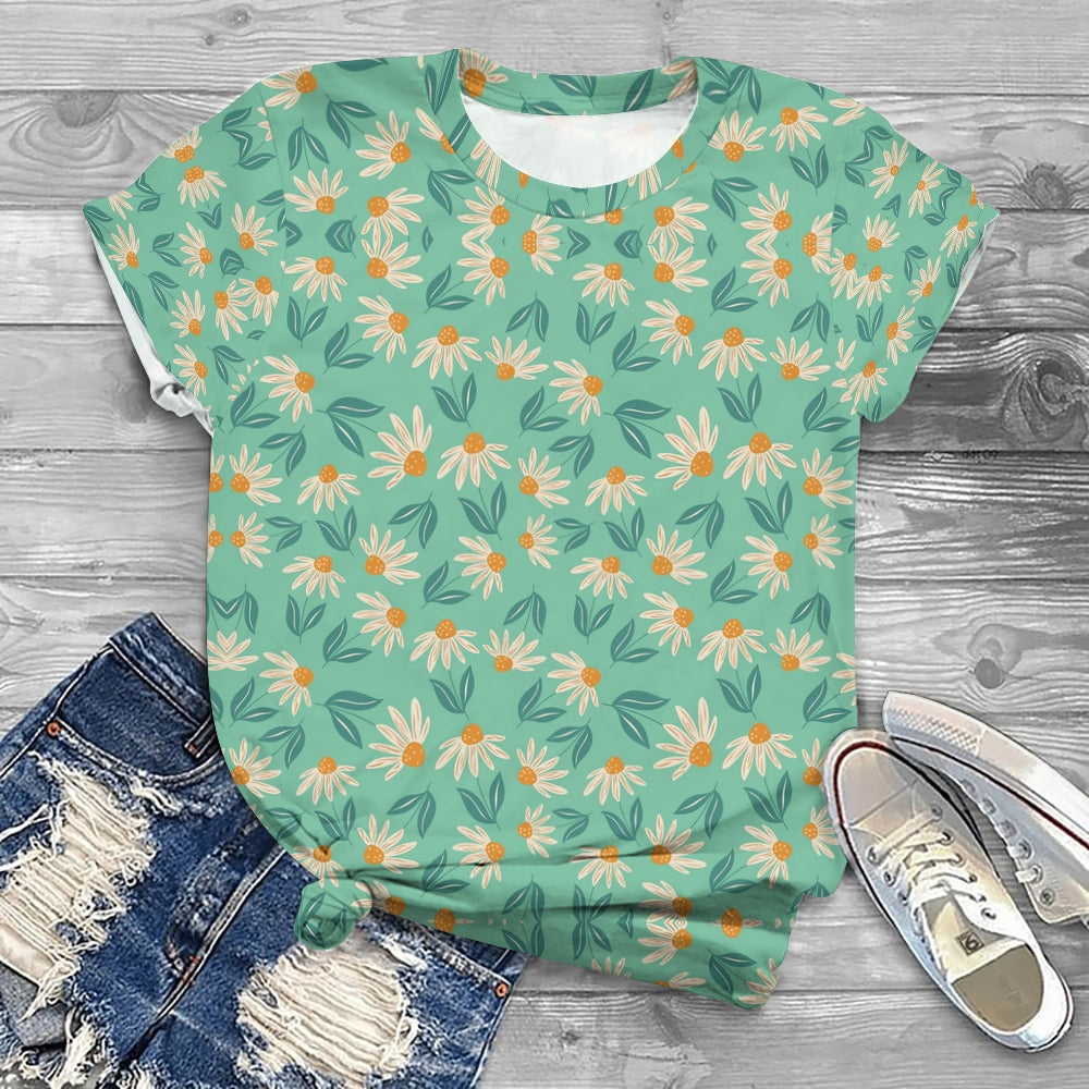 Summer Elegant Fresh Daisy T-shirt