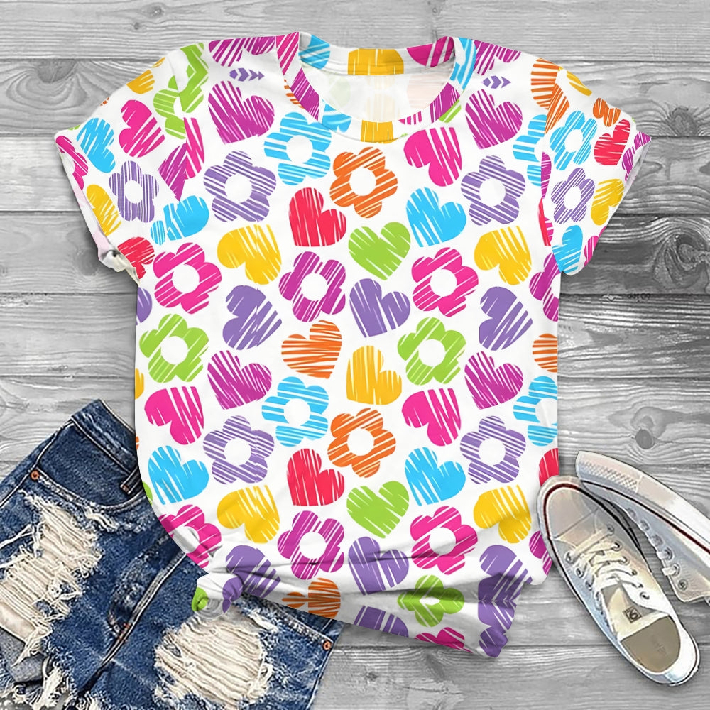 Summer Flower Heart T-shirt