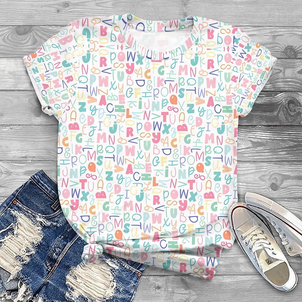 Simple Letter Print T-shirt