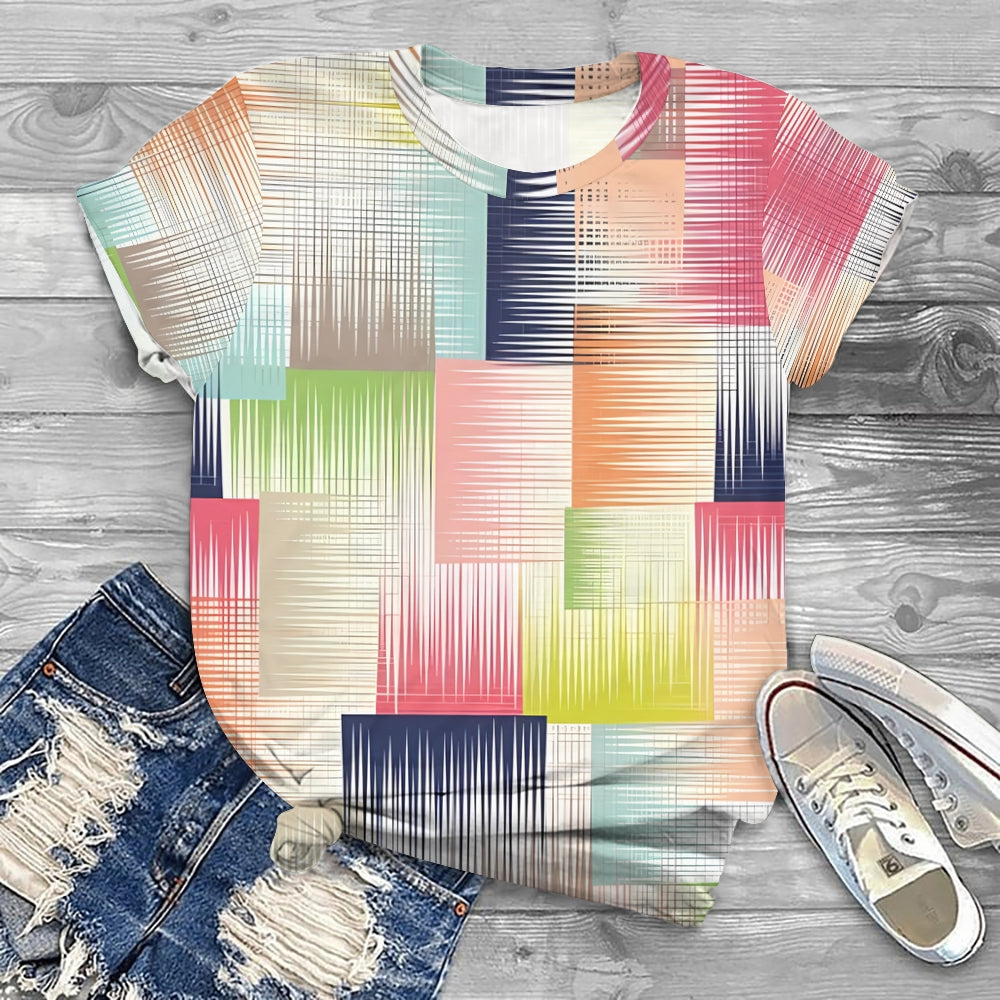 Art-Inspired Color Burst Prints T-shirt