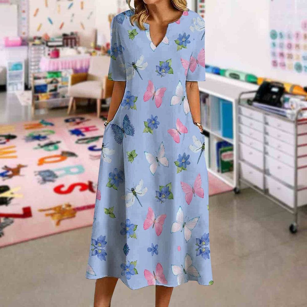 Summer Butterfly Boho Dress