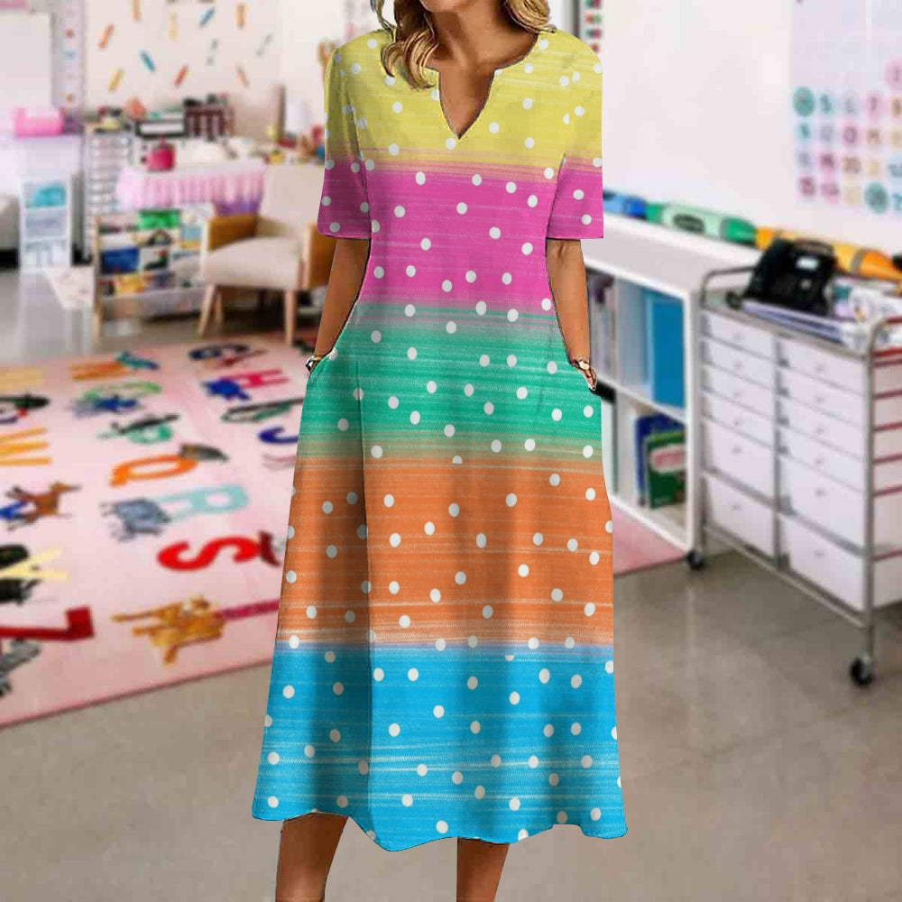 Polka Dot Contrast Dress