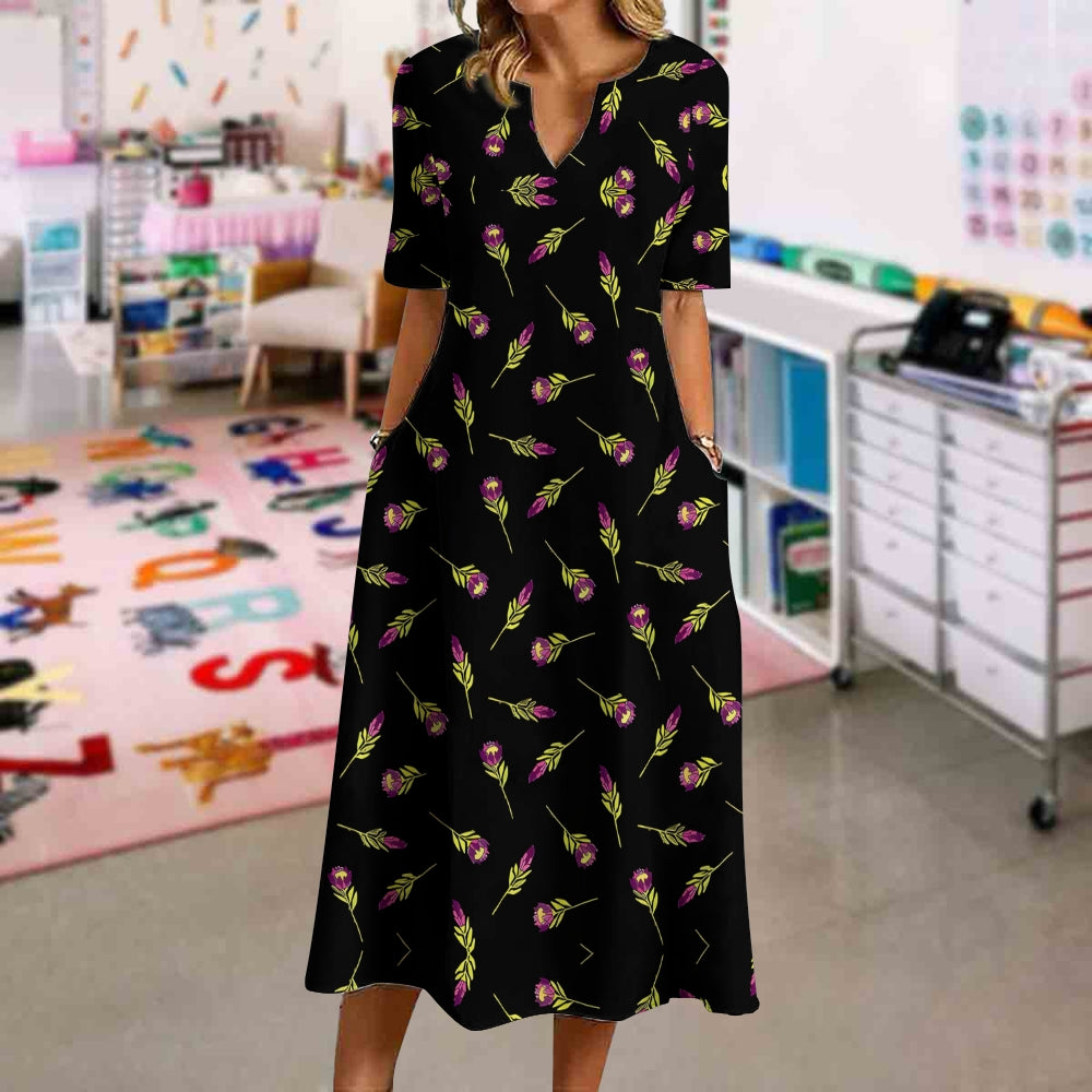 Elegant Black Floral Dress