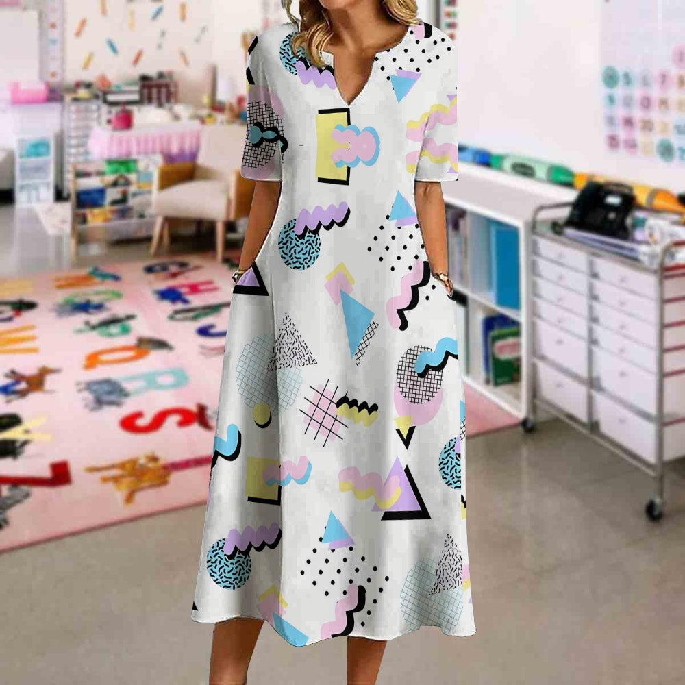 Minimalist geometric pattern print Dress