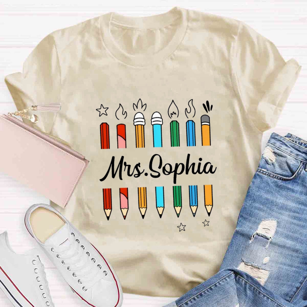 Personalized Name Mrs Sophia Pencil T-shirt