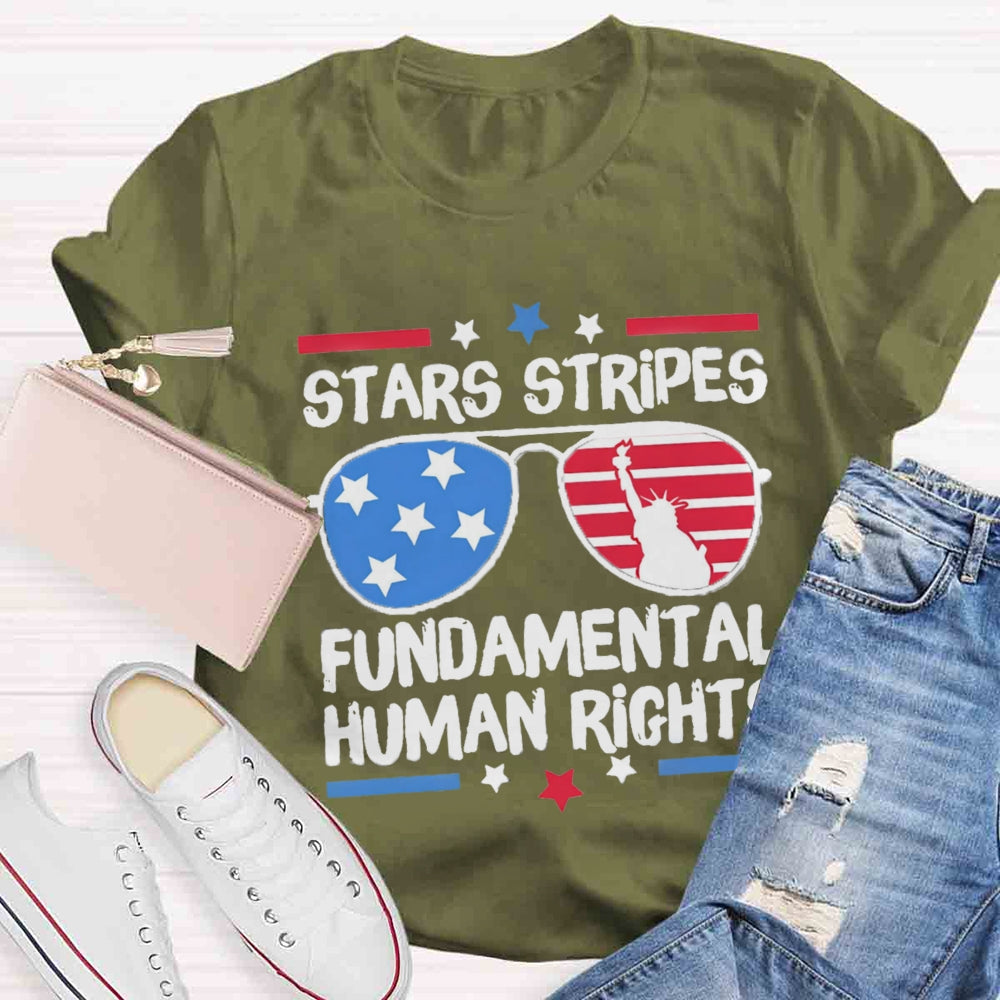 Stars Stripes Fundamental Human Rights Teacher T-Shirt