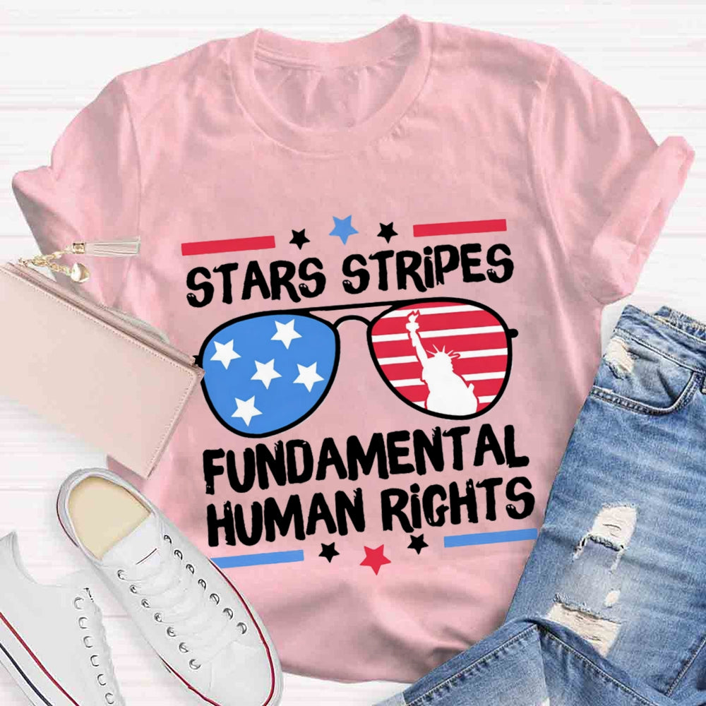 Stars Stripes Fundamental Human Rights Teacher T-Shirt