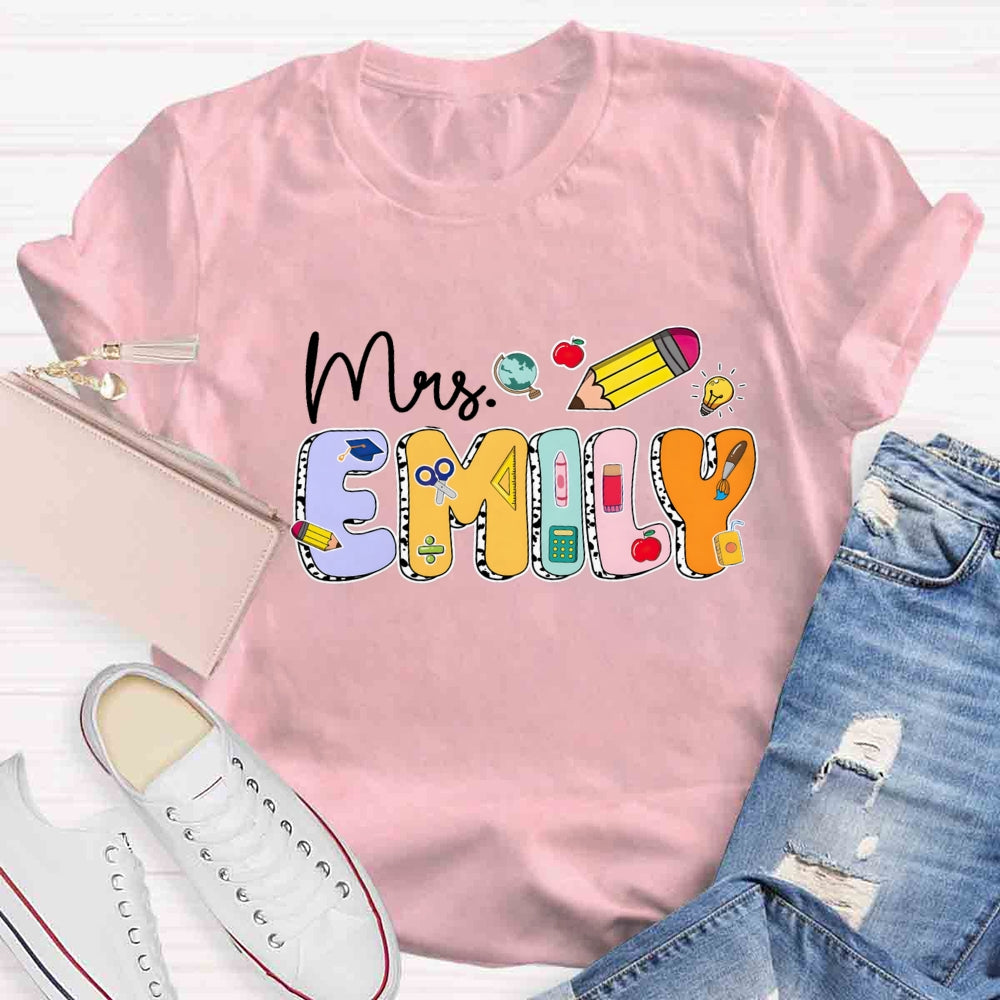 Personalized Name Mrs Emily T-shirt