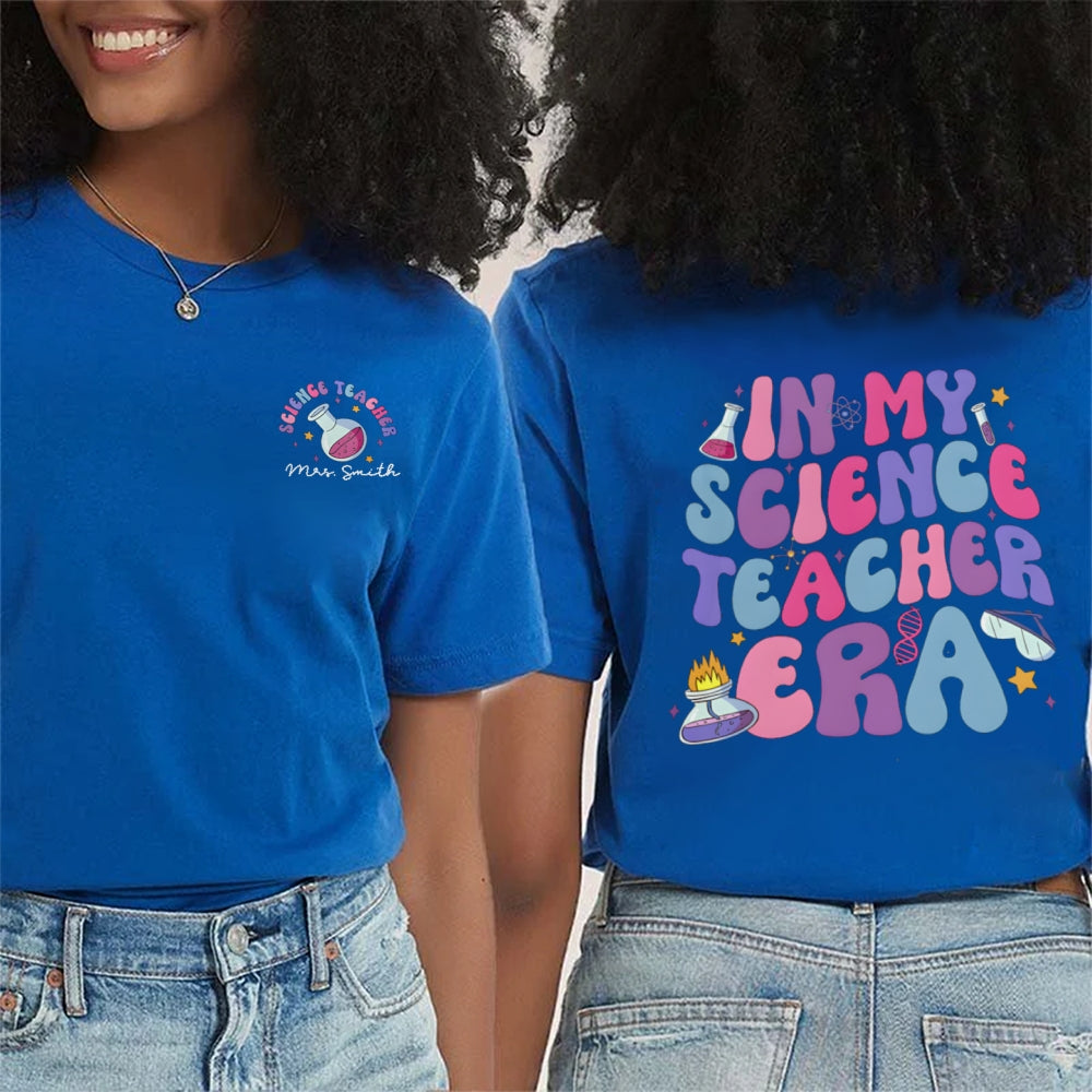 Personalized Name In My Science Teacher Era Glasses t-shirt