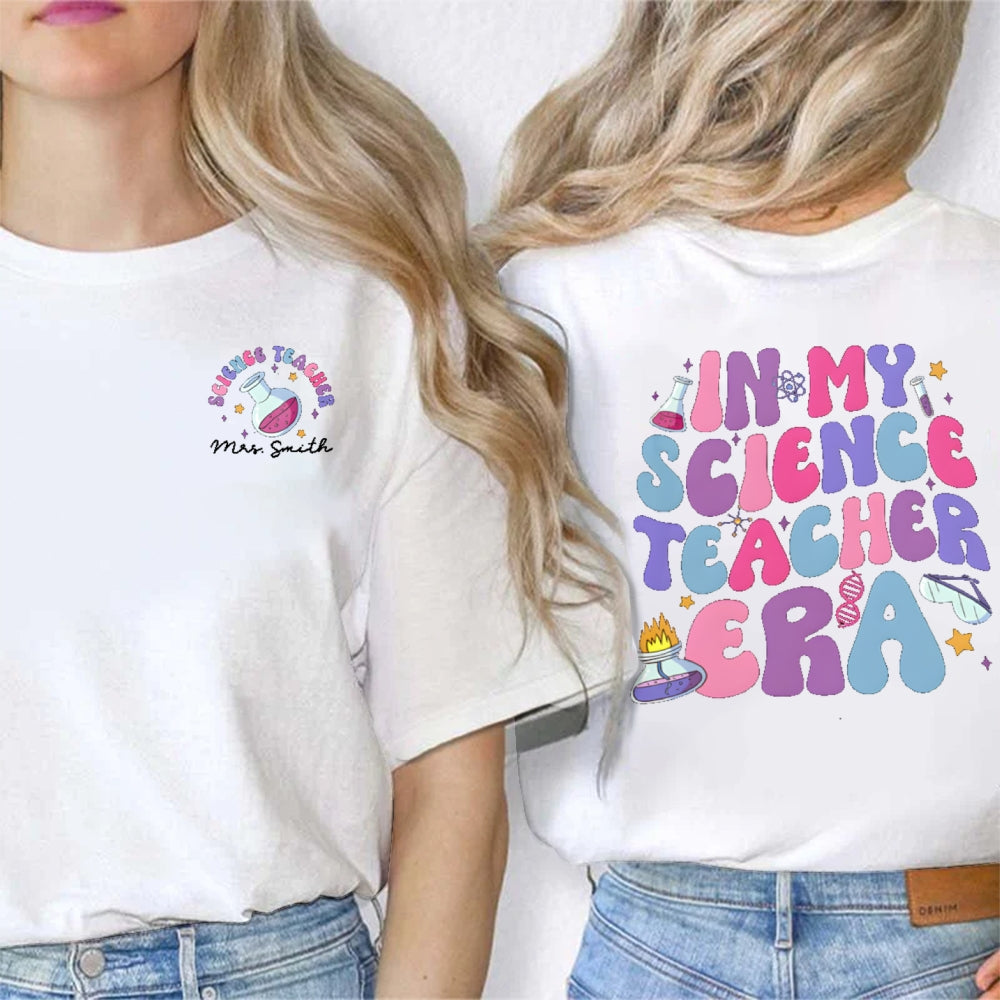 Personalized Name In My Science Teacher Era Glasses t-shirt