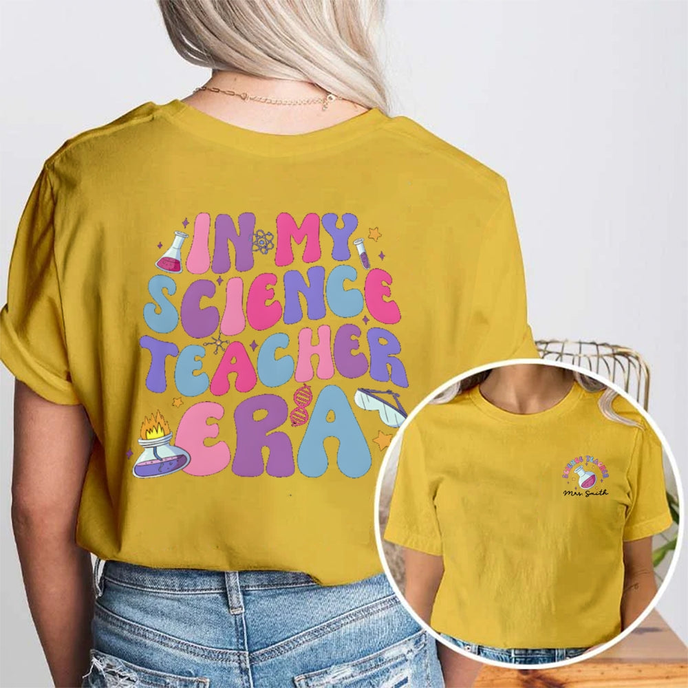 Personalized Name In My Science Teacher Era Glasses t-shirt