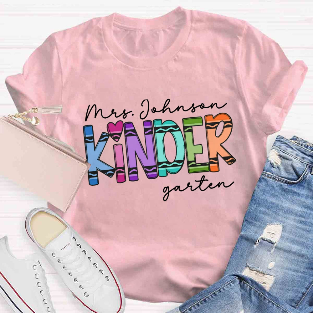 Personalized Name And Grade Cray Heart Back To School T-shirt