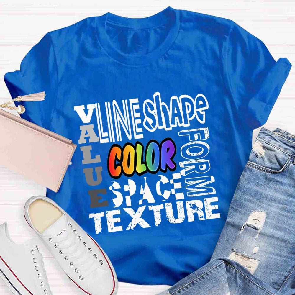 Valae Line Shape Form Space Texture T-shirt