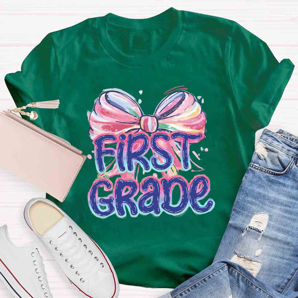Personalized Grade Colorful Dyeing Butterfly Knot T-shirt