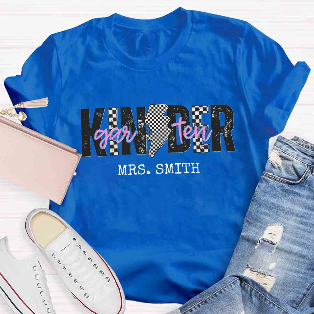 Personalized Kindergarten Teacher Name Polka dots T-shirt