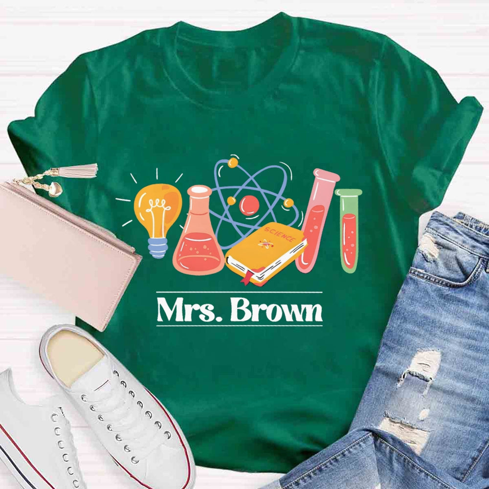 Personalized Name Science Creates The World T-shirt