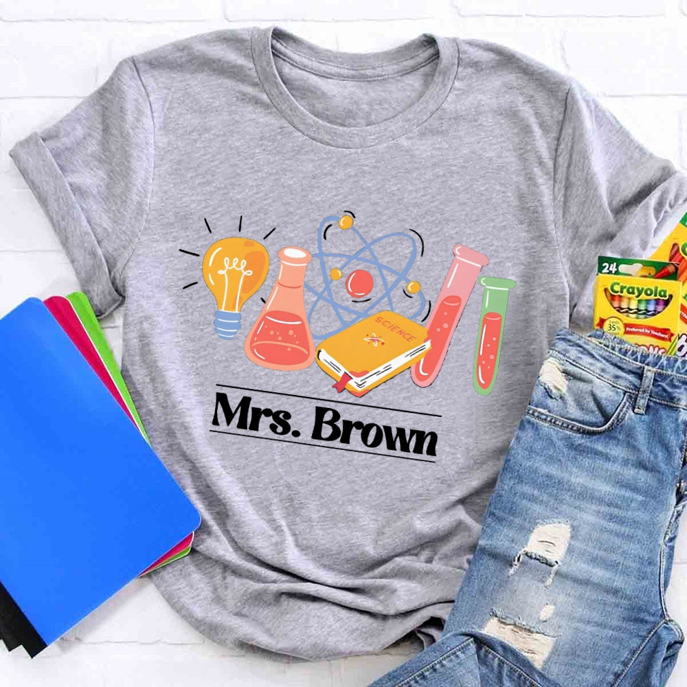 Personalized Name Science Creates The World T-shirt