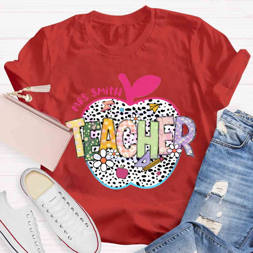 Personalized Name Spotted Apple T-shirt