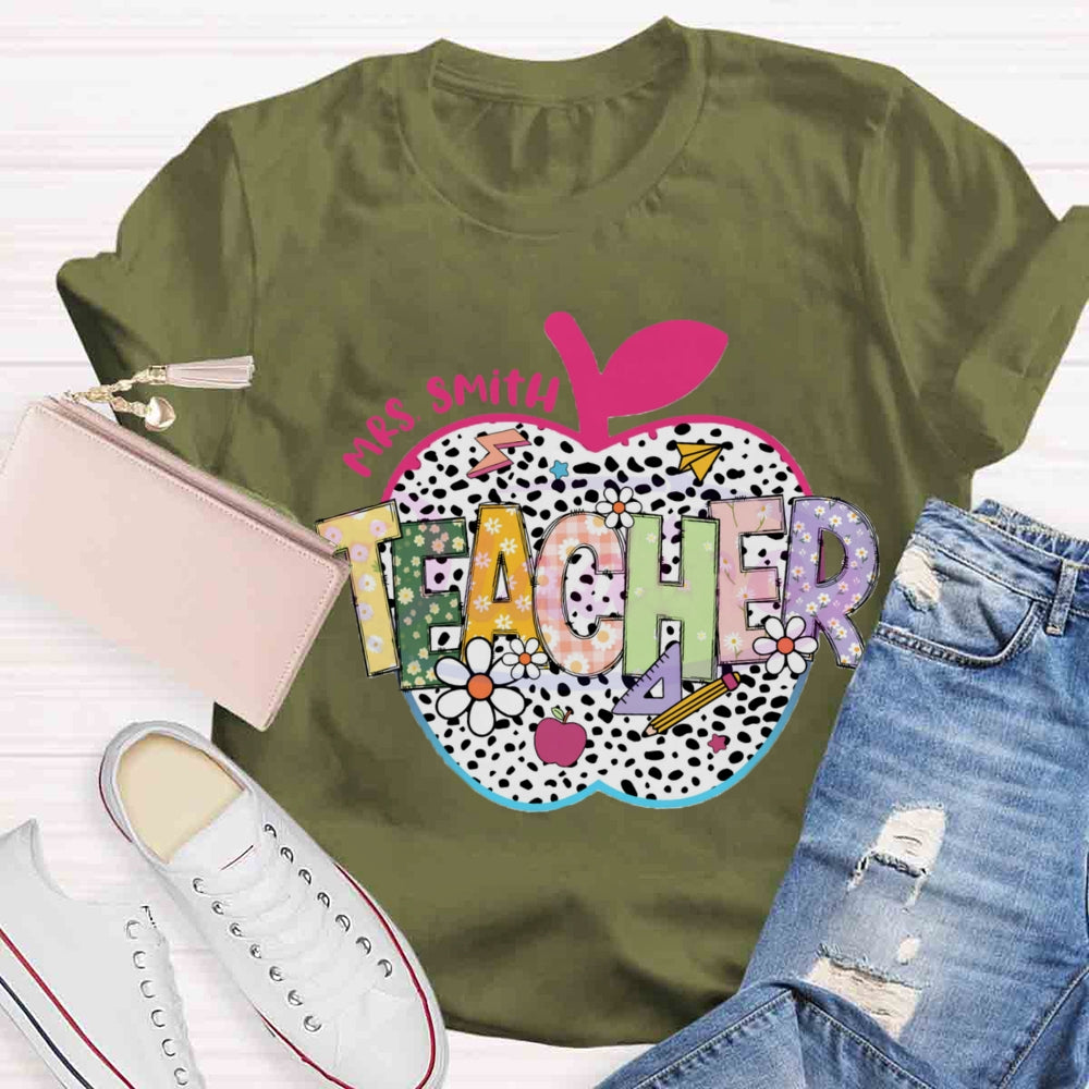 Personalized Name Spotted Apple T-shirt
