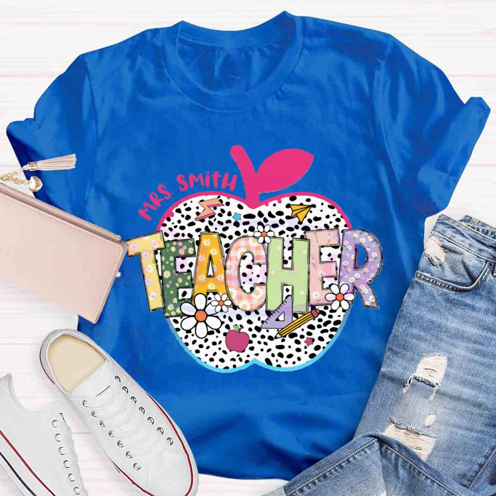 Personalized Name Spotted Apple T-shirt
