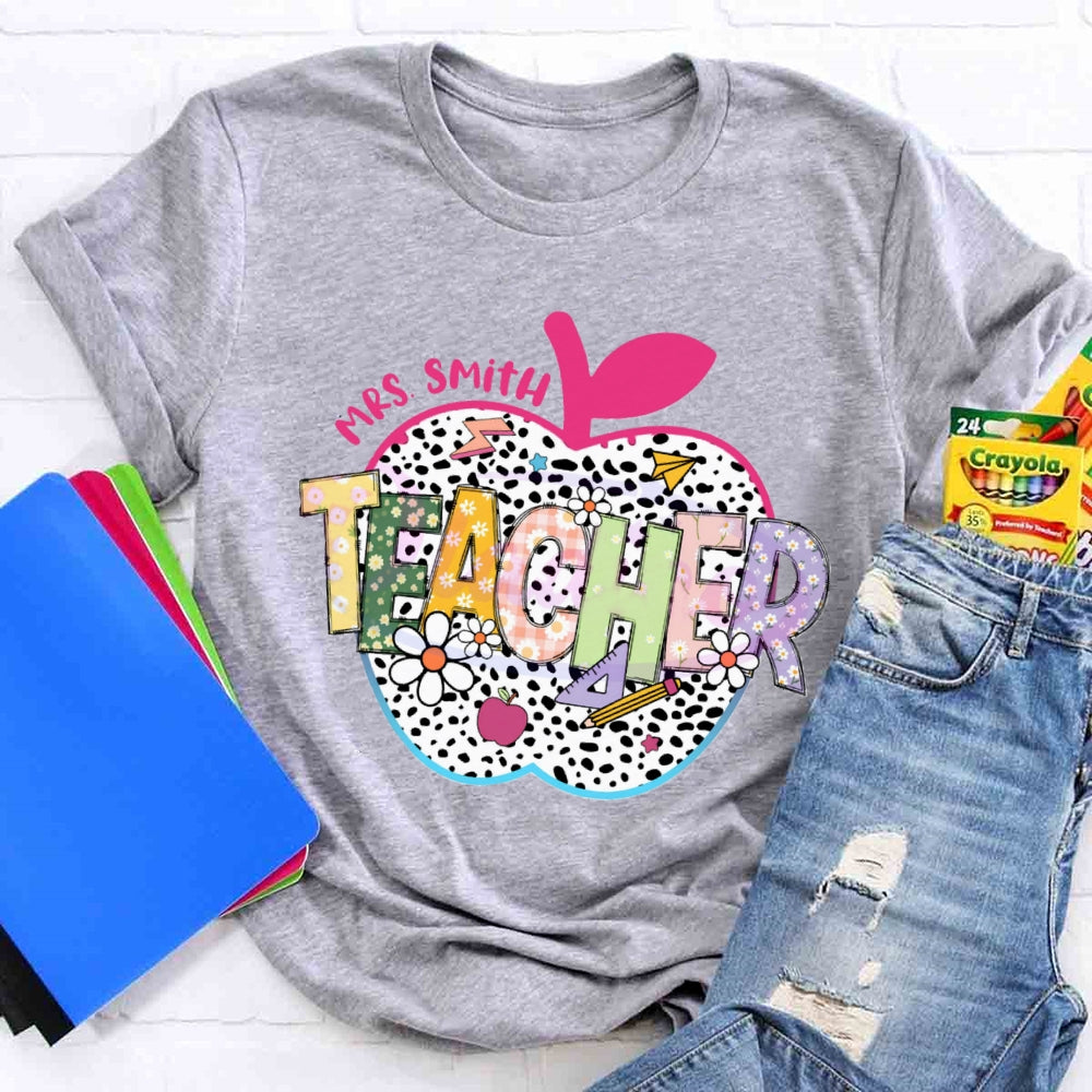 Personalized Name Spotted Apple T-shirt
